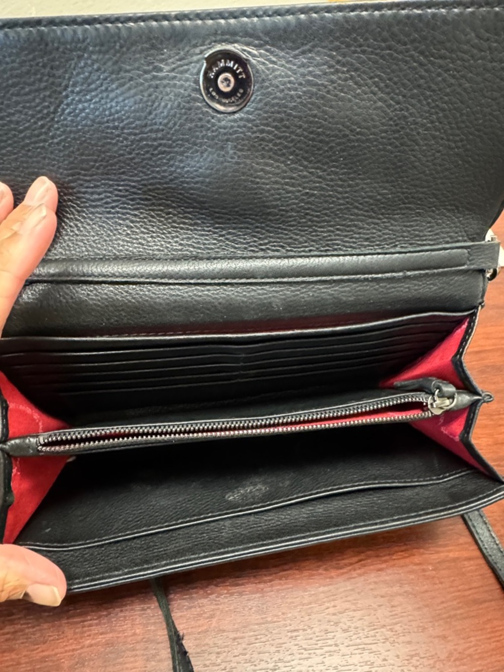 Hammitt AJ Black Leather Crossbody Clutch with Silver Hardware - Picture 6 of 11
